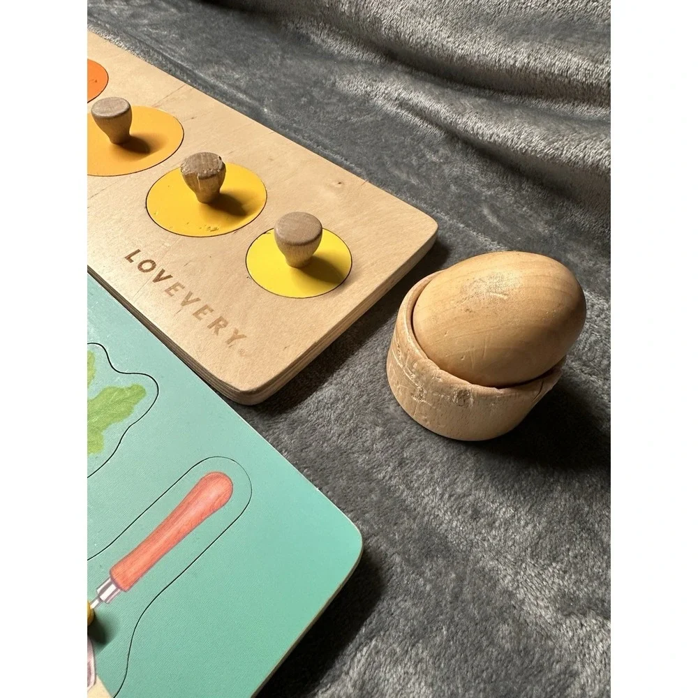 Lovevery wooden puzzle lot  Wooden Montessori Developmental Baby Toys